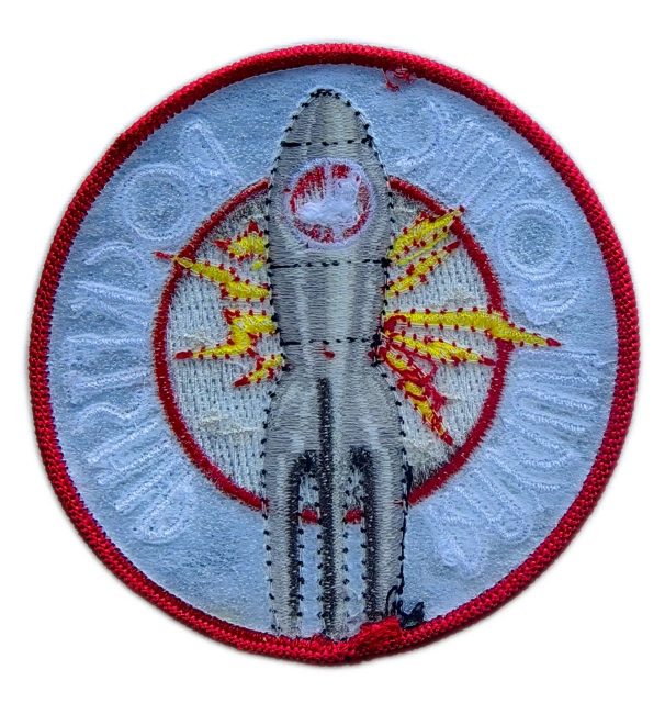Gothic Rocketship Embroidered Patch (3"W × 3"H)-Back Side