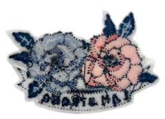 "I Am Strong" Motivational Embroidered Rose Patch (3" x 2", Iron-On)-Back Side