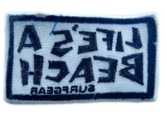 Embroidered Patch - "LIFE'S A BEACH SURFGEAR"-Back Side