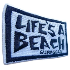 Embroidered Patch - "LIFE'S A BEACH SURFGEAR"-Left Side