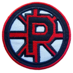 Embroidered Circular “P” Badge Patch (3.2"W × 3.2"H)-Front Side
