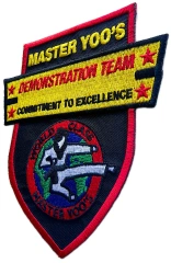 Master Yoo’s Demonstration Team “Commitment to Excellence” Embroidered Patch (4.5"W × 4.75"H)-Left Side