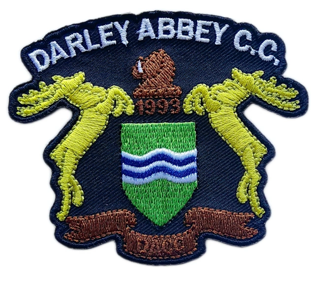 Embroidered Patch for Darley Abbey C.C. (3.1"W × 2.65"H)-Front Side