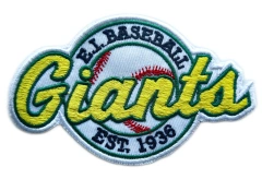 Embroidered “E.L. BASEBALL Giants” Patch (4.4"W × 2.65"H)-Front Side