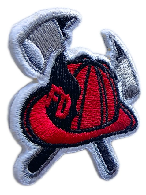 Embroidered Firefighter - Themed Patch (FD Logo, Crossed Axes & Helmet, Full Embroidery)-Left Side