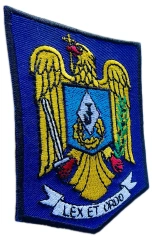 Embroidered Patch - Eagle & Shield Design with "LEX ET ORDO" (Size: 2.7"W × 3.5"H)-Left Side