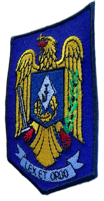Embroidered Patch - Eagle & Shield Design with "LEX ET ORDO" (Size: 2.7"W × 3.5"H)-Right Side