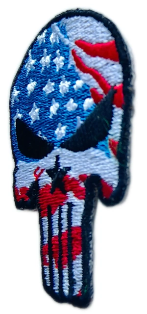 Embroidered Punisher Skull Patch (USA Flag Design)-Right Side