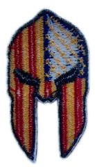 Spartan Helmet US Flag Embroidered Patch-Back Side