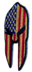 Spartan Helmet US Flag Embroidered Patch-Right Side