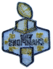 Embroidered Iron - on Patch for State Champions (1996) with Metallic Gold Thread-Back Side