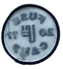 FUSE F 2017 Camp Commemorative Patch – Circular Military Embroidered Badge-Back Side