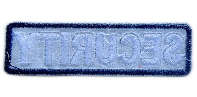 Embroidered "SECURITY" Badge Patch-Back Side