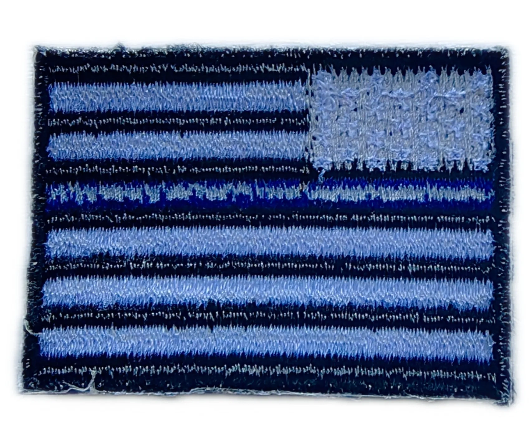 Thin Blue Line Flag Embroidered Patch – American Flag Design with Star Pattern-Back Side