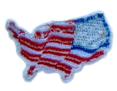 Embroidered USA Map Flag Patch (Stars and Stripes Design, 1.9"W × 1.55"H)-Back Side