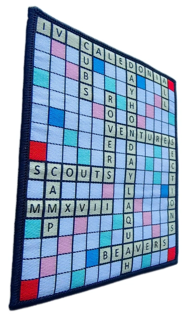 Scout Crossword Woven Patch – Caledonia Adventures & Beavers Commemorative Badge-left Side
