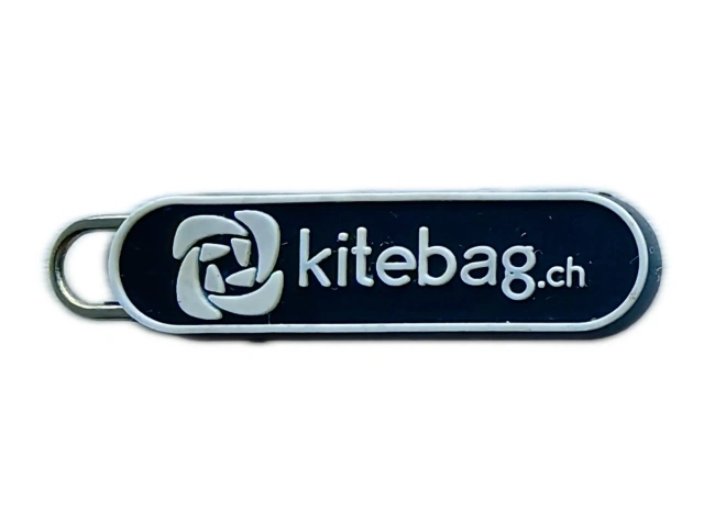 Custom PVC Zip Puller – kitesbag.ch Logo Zipper Tab for Bags & Luggage-Front Side