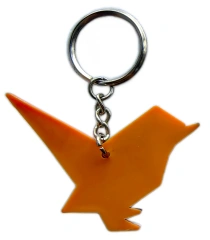 Origami Bird PVC Keychain – Colorful Geometric Animal Charm for Keys & Bags-Back Side