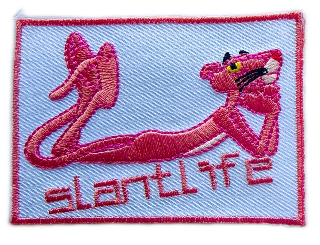 Pink Panther Classic Cartoon Embroidered Patch – Playful Character Badge-Front Side