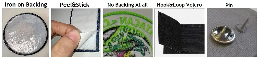 backing options of embroidered patches
