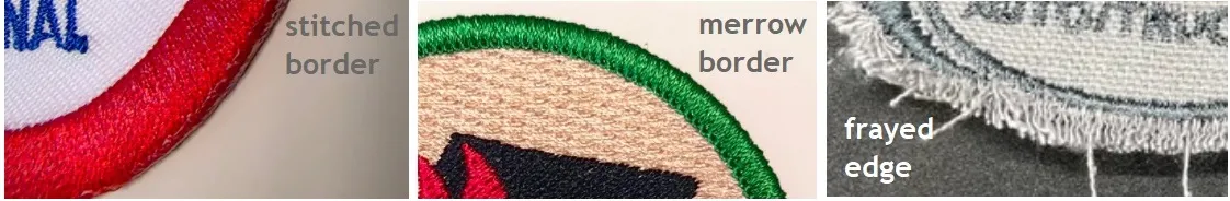 border types of embroidered patches