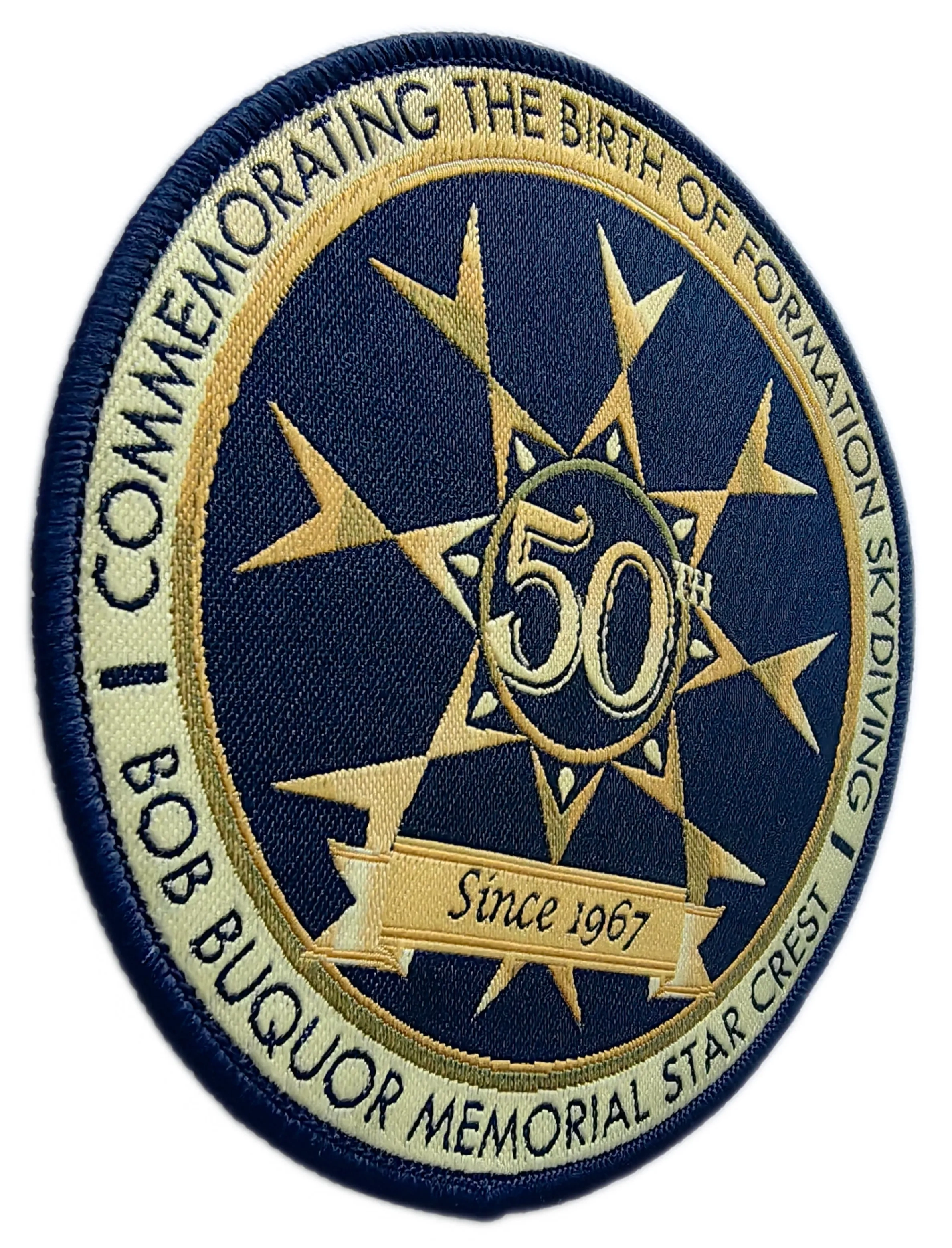 50th Anniversary Formation Skydiving Woven Patch – Bob Buquor Memorial Star Crest-Left Side