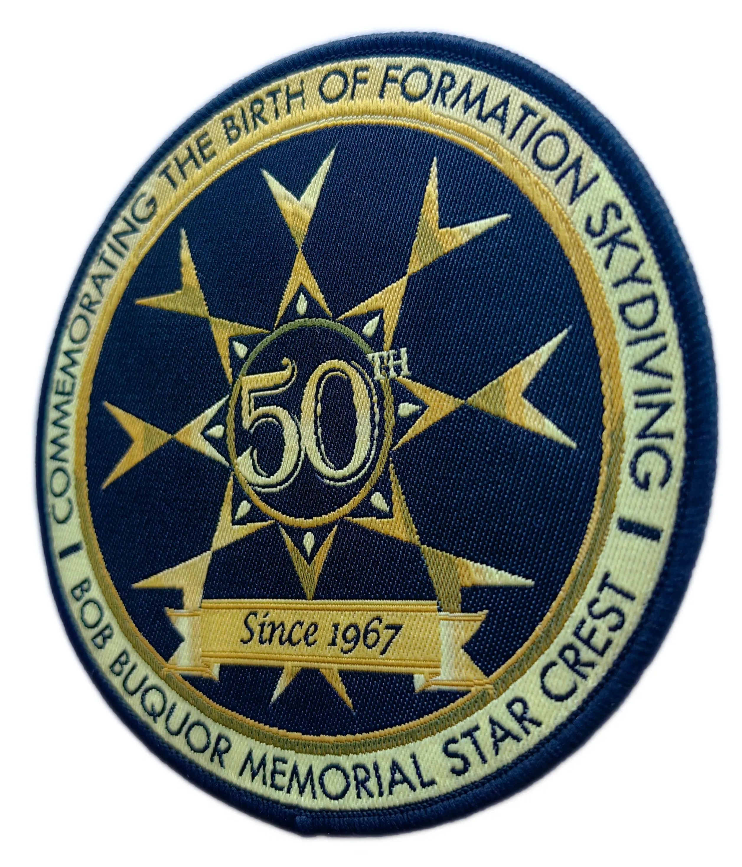 50th Anniversary Formation Skydiving Woven Patch – Bob Buquor Memorial Star Crest-Right Side