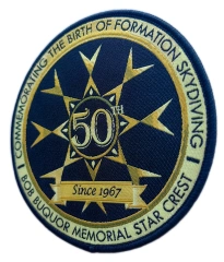 50th Anniversary Formation Skydiving Woven Patch – Bob Buquor Memorial Star Crest-Right Side
