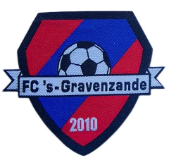 FC 's-Gravenzande 3"W x 3"H Custom Woven Label Badge-Front Side
