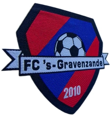 FC 's-Gravenzande 3"W x 3"H Custom Woven Label Badge-Left Side