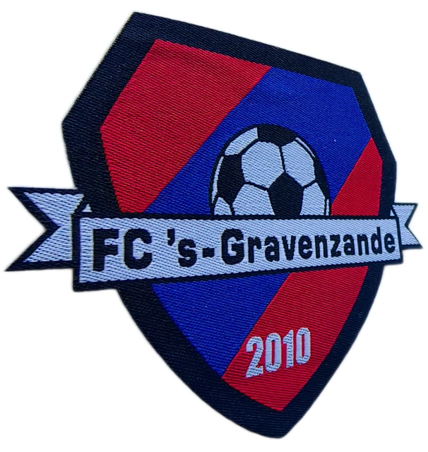 FC 's-Gravenzande 3"W x 3"H Custom Woven Label Badge-Left Side
