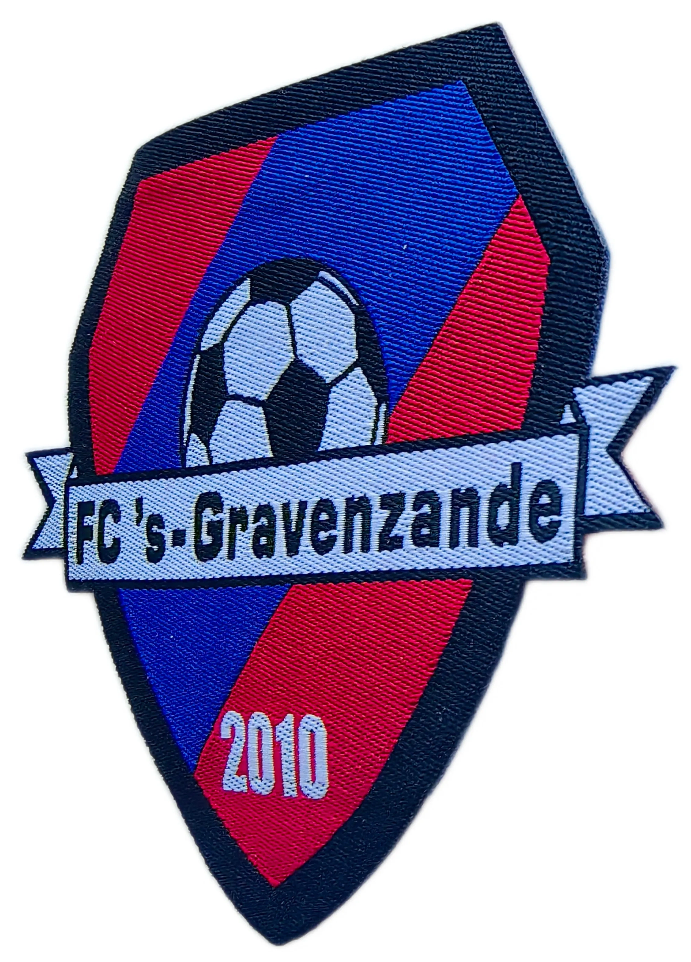 FC 's-Gravenzande 3"W x 3"H Custom Woven Label Badge-Right Side