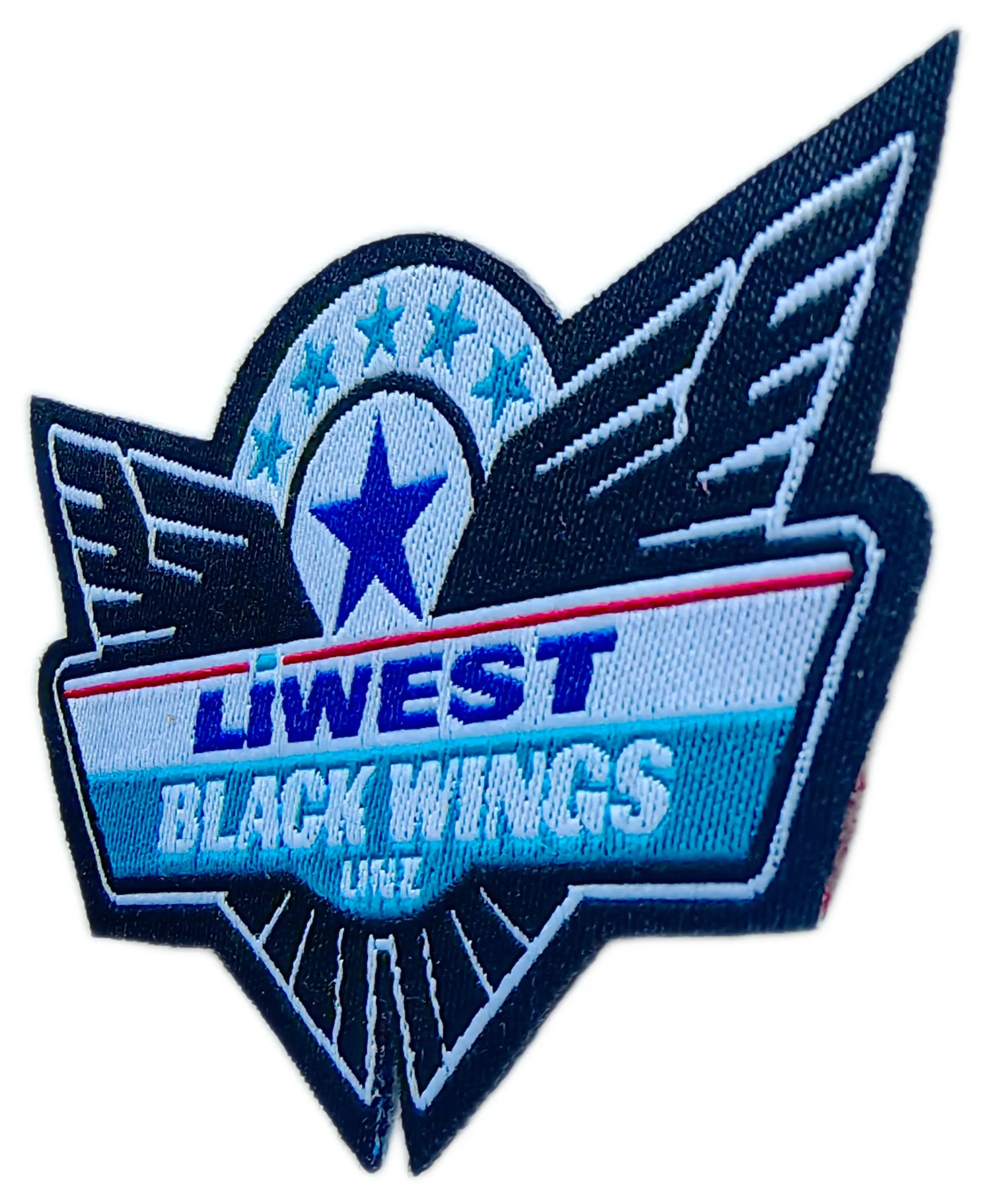 Liwest Black Wings Woven Patch (3.1"W × 1.7"H)-Right Side