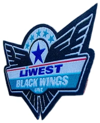 Liwest Black Wings Woven Patch (3.1"W × 1.7"H)-Right Side