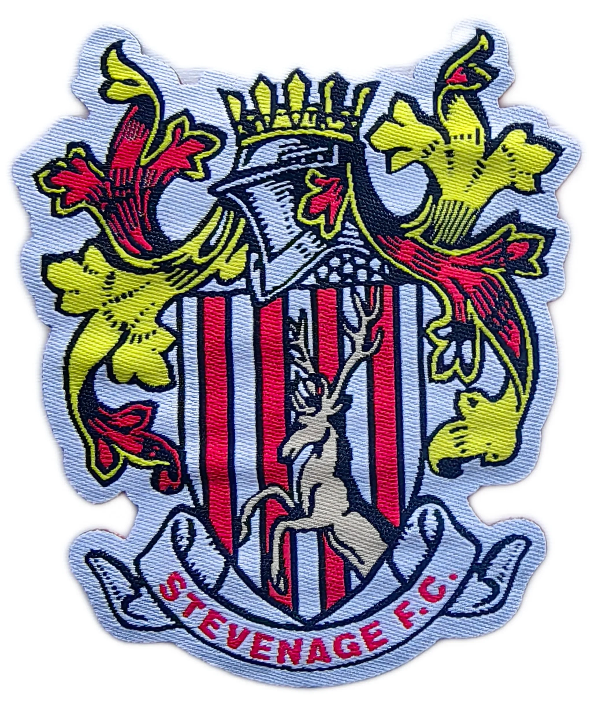 Stevenage F.C. Woven Crest Patch – Official Club Badge for Fans & Kits-Front Side