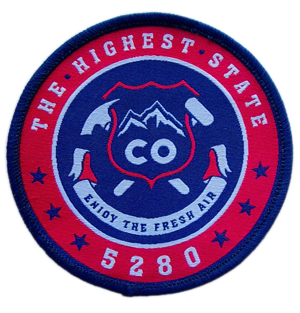 Custom Woven Patch – "The Highest State" Colorado 5280 Design (3"x3")-Front Side