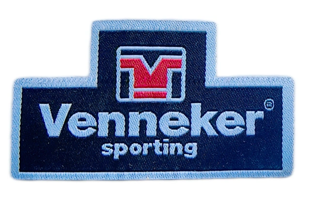 Venneker Sporting Woven Patch (2.9"W × 1.6"H) - Cut Edge with Adhesive Backing-Front Side