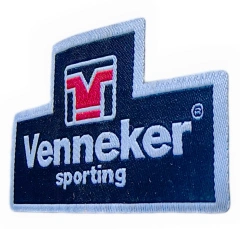 Venneker Sporting Woven Patch (2.9"W × 1.6"H) - Cut Edge with Adhesive Backing-Right Side