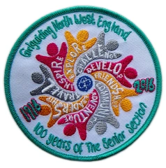 Custom Embroidered Girlguiding North West England 100 Years of The Senior Section Commemorative Patch Display Sample-Front Side