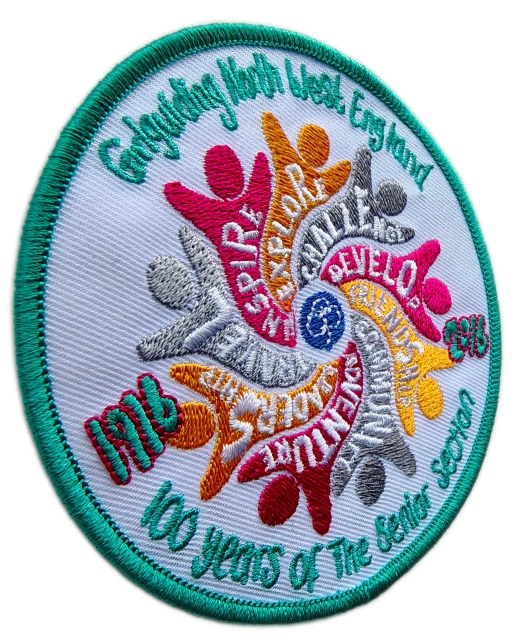 Custom Embroidered Girlguiding North West England 100 Years of The Senior Section Commemorative Patch Display Sample-Left Side