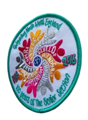 Custom Embroidered Girlguiding North West England 100 Years of The Senior Section Commemorative Patch Display Sample-Right Side
