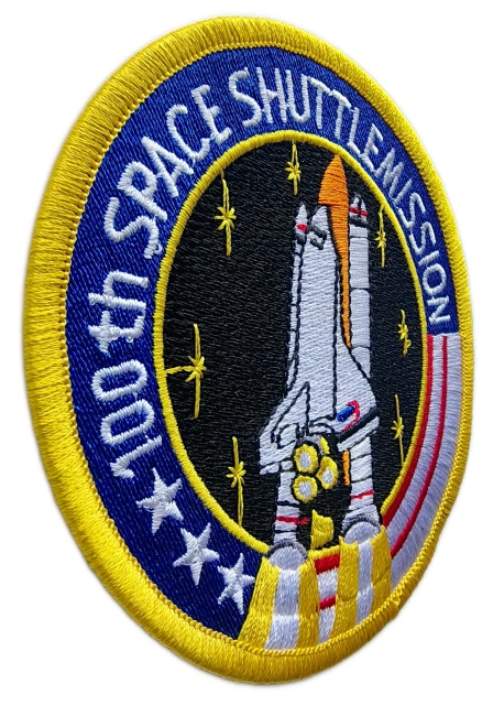 Custom Embroidered NASA 100th Space Shuttle Mission (STS-92) Commemorative Patch Display Sample-Left Side