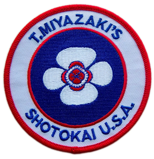 Tailored Martial Arts Dojo Legacy Patch Sample: T. Miyazaki's Shotokai U.S.A. Official Logo-Front Side