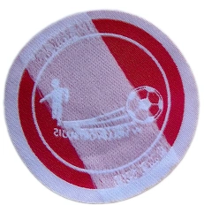 Custom 2.8" Circular Cut-Edge Woven Patch - W Hellevoetsluis Soccer Club Commemorative Emblem-Back Side