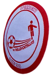 Custom 2.8" Circular Cut-Edge Woven Patch - W Hellevoetsluis Soccer Club Commemorative Emblem-Right Side