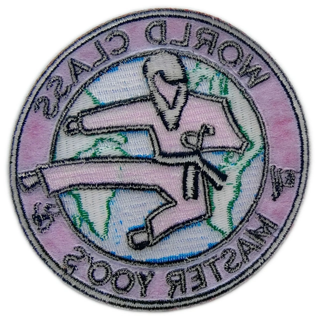 Custom Embroidered Martial Arts School Logo Patch: Master Yoo's World Class Taekwondo Display Sample-Back Side