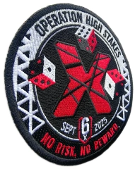 Custom Embroidered Event Patch: "Operation High Stakes" September 2025 Display Sample
