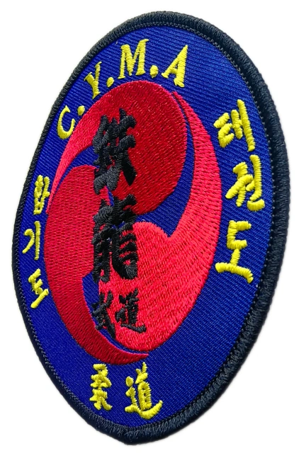 Custom Embroidered Multi-Martial Arts Association Patch: C.Y.M.A. Iron Dragon Display Sample-Right Side