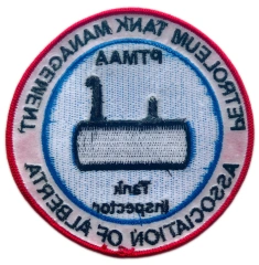 Custom Embroidered Industry Association Patch: PTMAA Tank Inspector Display Sample-Back Side