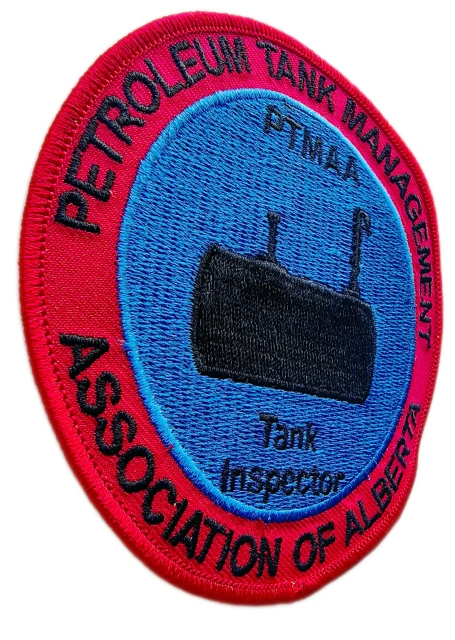 Custom Embroidered Industry Association Patch: PTMAA Tank Inspector Display Sample-Left Side